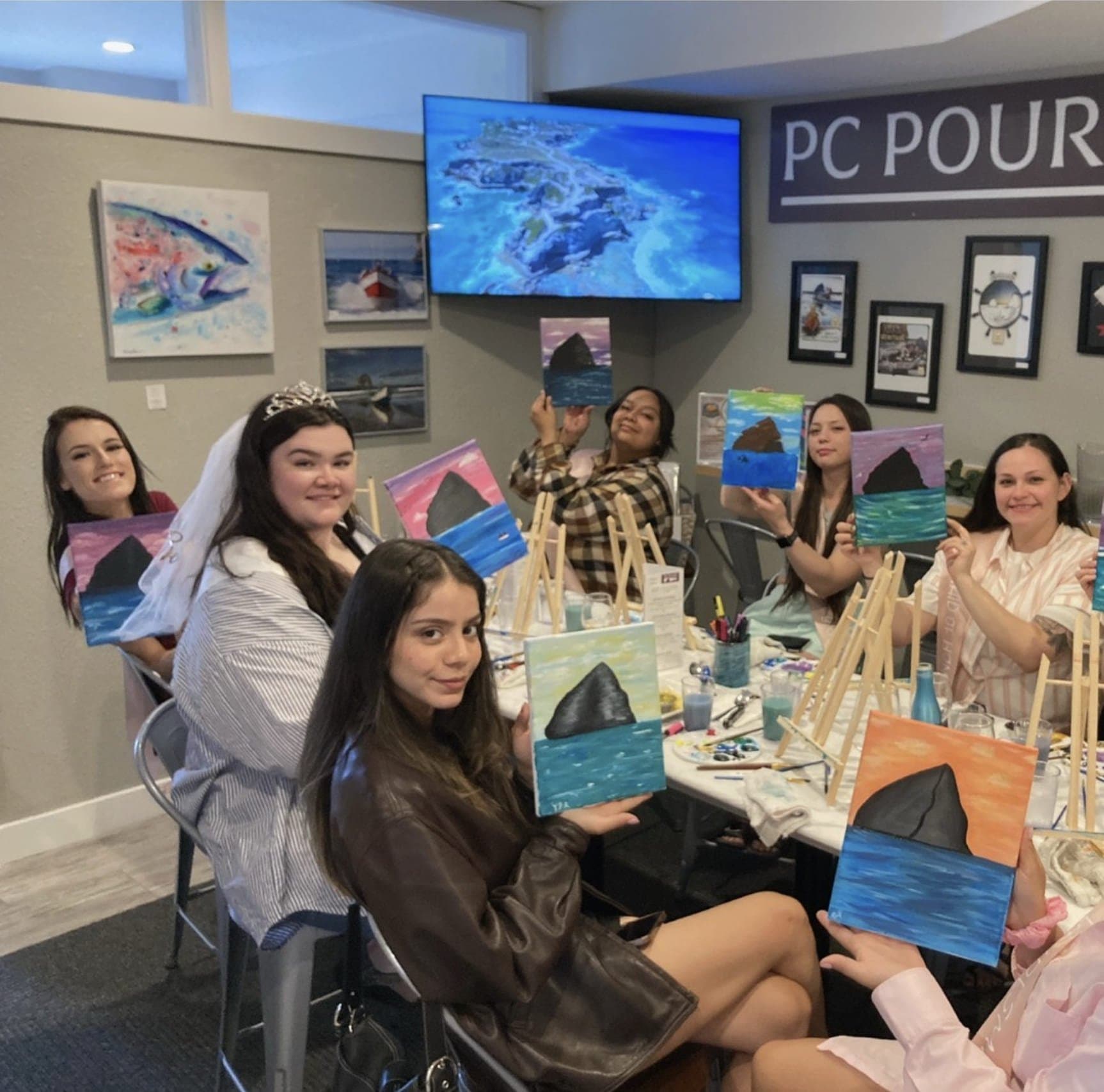 A bridal party at a PC Pour event