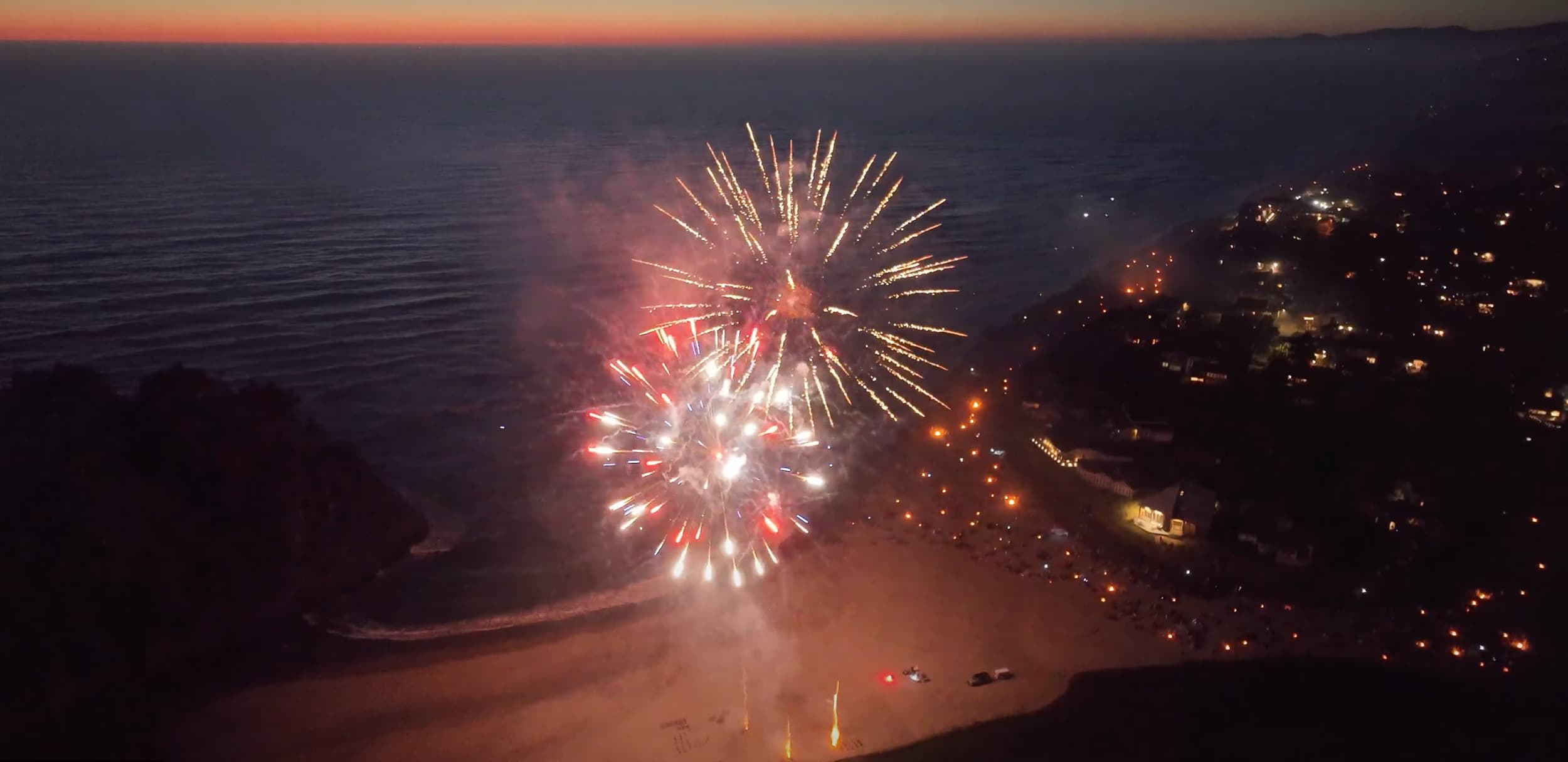 Fireworks On The Beach