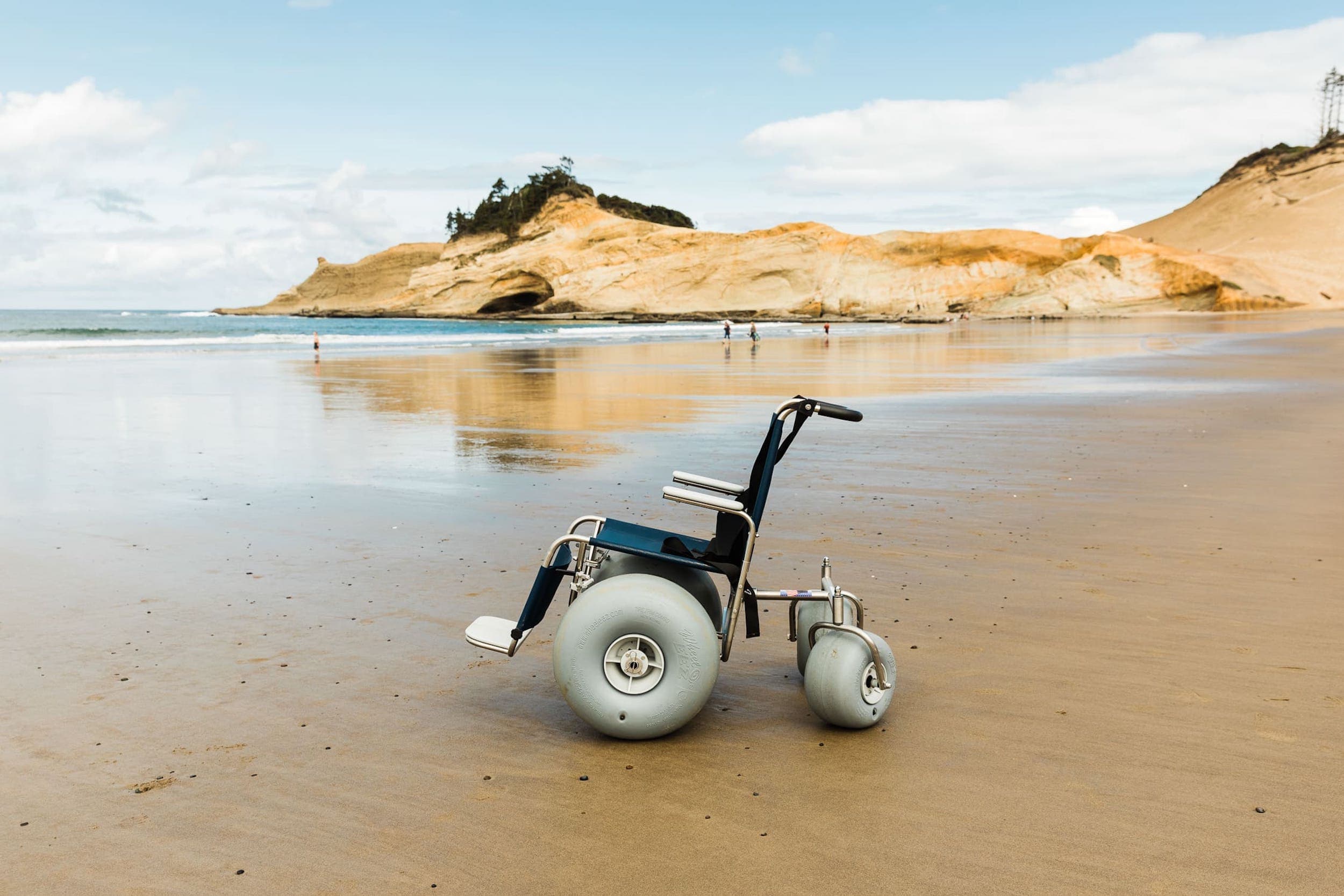 A Beach Wheelchair on eh beach at Inn at Cape Kiwanda