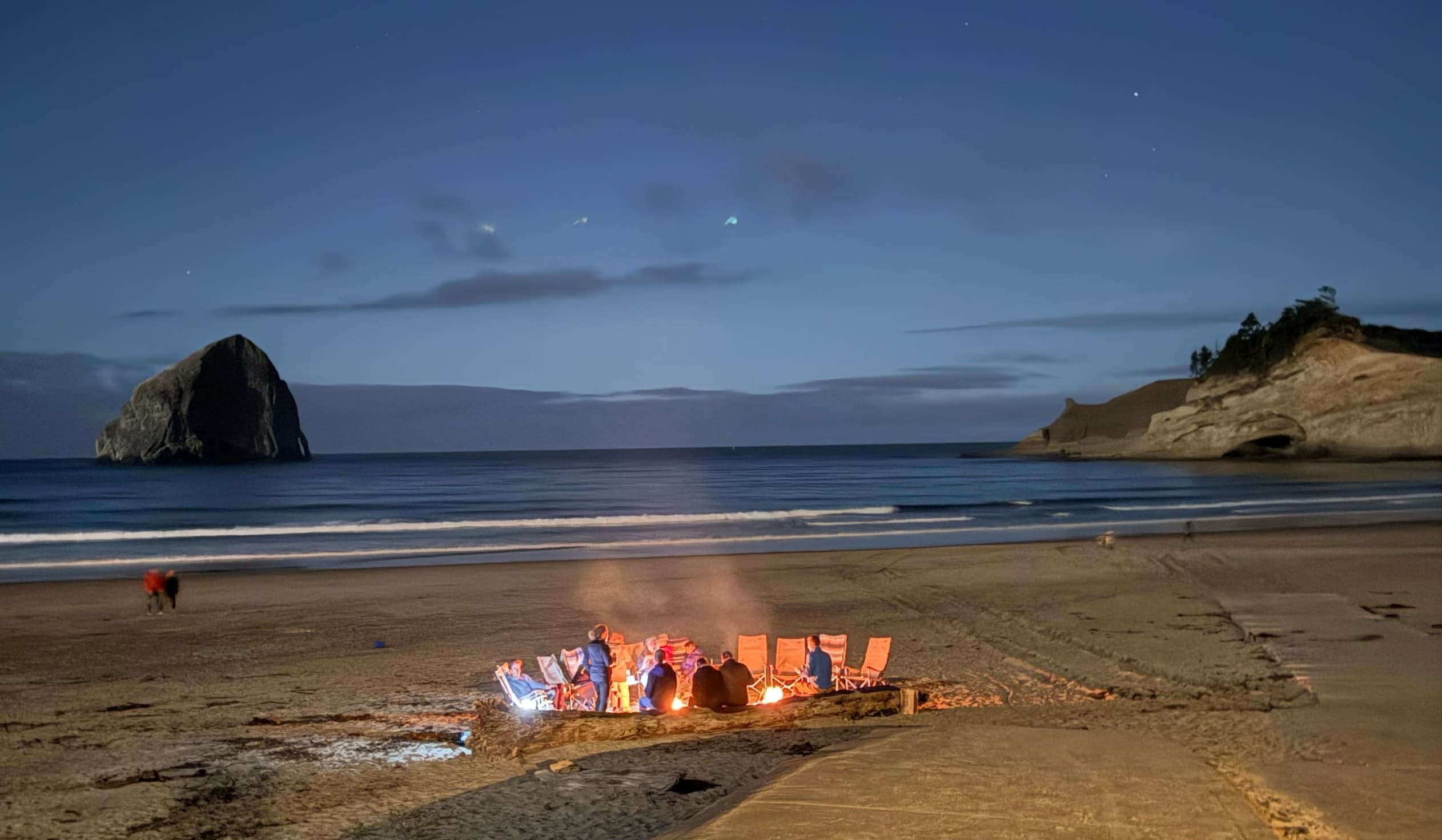 Bonfire at the beach in Pacific City